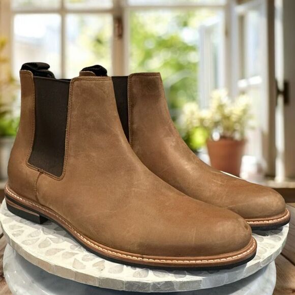NISOLO $260 All-Weather Waterproof Textured Leather Chelsea Marco Slip-On Boots - Picture 5 of 13